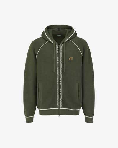 STUDIO SEOUL CROCHET KNIT FULL-ZIP HOODIE