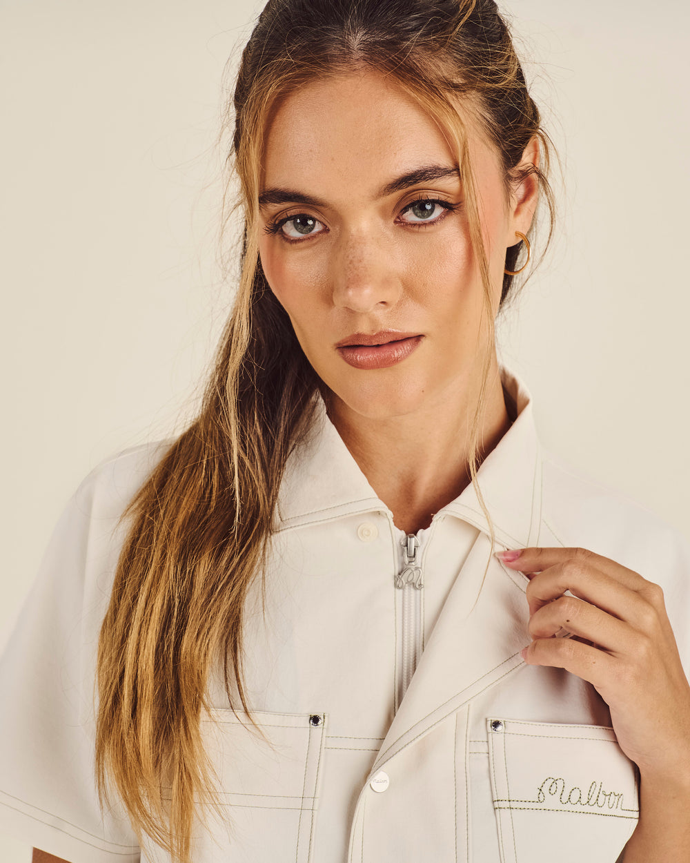 STUDIO SEOUL LINEN BLEND BUTTON DOWN