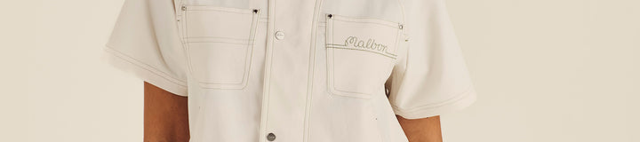 STUDIO SEOUL LINEN BLEND WORKWEAR SKIRT