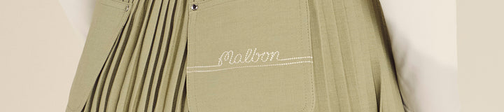 STUDIO SEOUL LINEN BLEND PLEATED SKIRT
