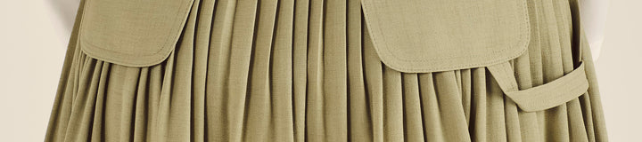 STUDIO SEOUL LINEN BLEND PLEATED SKIRT
